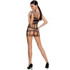 Passion - Femme Bs089 Bodystocking Noir Taille Unique